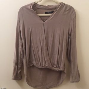 Tan Crossover Blouse